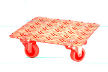 Support  roulettes, Grand - Alu Quadro grande, charge 80kg 40x40cm