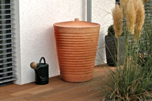 Rservoir deau de pluie - Trentinoterracotta,plastique,avec couvercle 275 l,78cm 55cmen bas 100cm H
