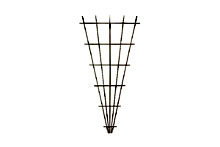 Espaliers de roses - Vert, en forme de V, acier 5mm, plastifis, avec 4 supports et vis, 150/75cm 