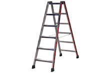 Escabeau, double  marches SC40 - 2x3 marches, hauteur de travail 2,19m,3,6kg